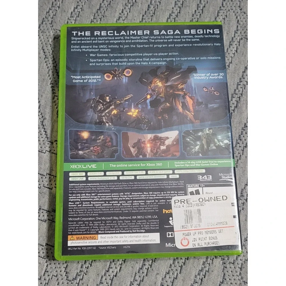 Halo 4 (Xbox 360, 2012 2-Disc Set) VERY GOOD, DISCS NEAR MINT! MAIL IT TOMORROW!